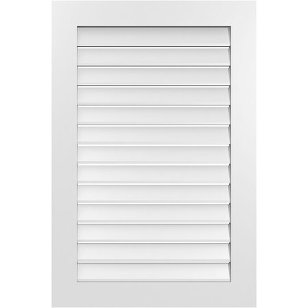 Ekena Millwork Vertical Surface Mount PVC Gable Vent: Functional, w/ 3-1/2"W x 1"P Standard Frame, 28"W x 42"H GVPVE28X4201SF